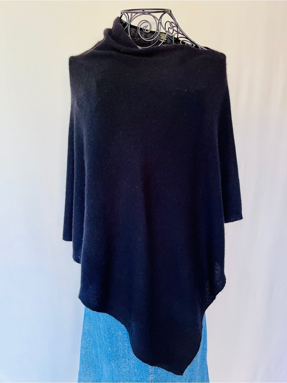 Charter Club Luxury 100% Cashmere Black Poncho Cape One Size